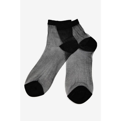 Sheer Ankle Socks in Black