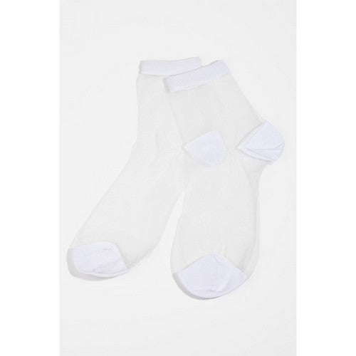 Sheer Ankle Socks in White