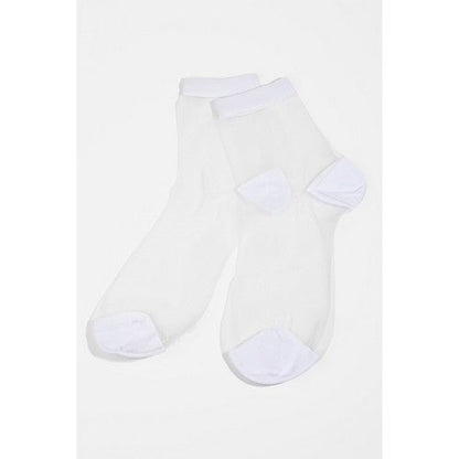 Sheer Ankle Socks in White