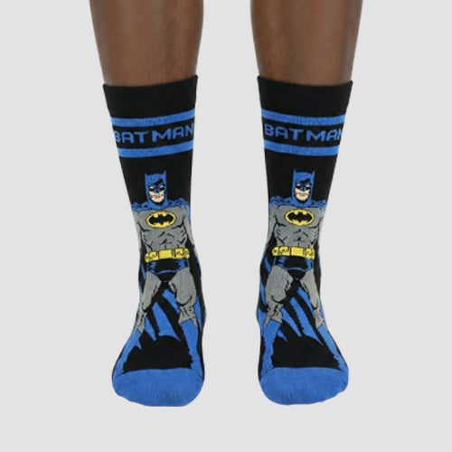 Official DC Batman Fun Socks 1pr in Blue