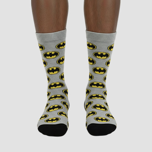 Official DC Batman Fun Socks 1pr in Grey