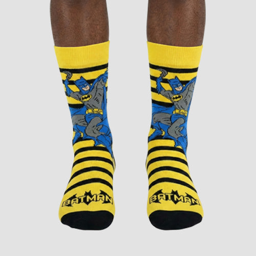 Official DC Batman Fun Socks 1pr in Yellow