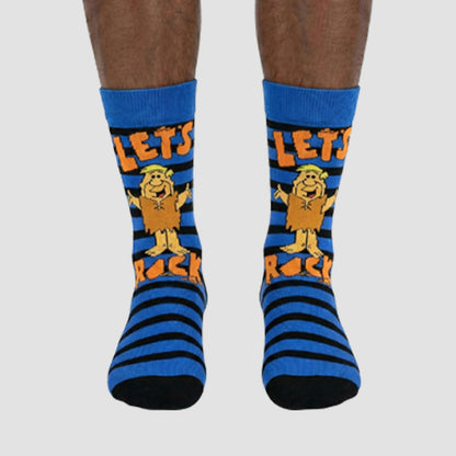 Official Flintstones Fun Socks 1pr in Blue