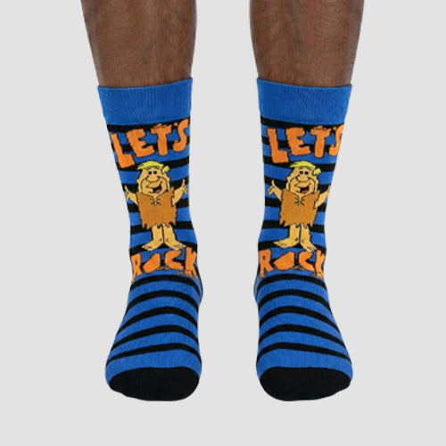 Official Flintstones Fun Socks 1pr in Blue