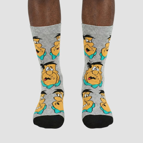 Official Flintstones Fun Socks 1pr in Grey