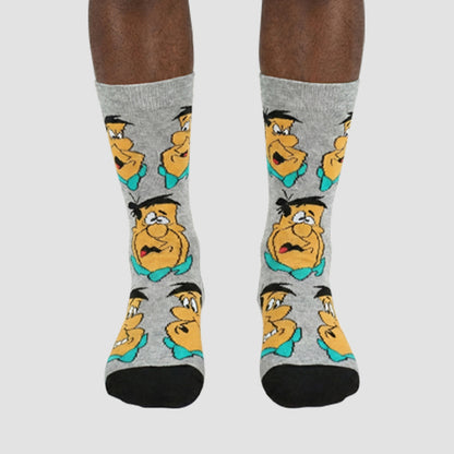 Official Flintstones Fun Socks 1pr in Grey