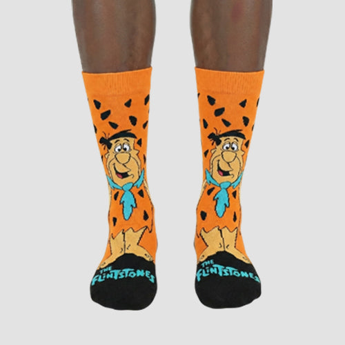 Official Flintstones Fun Socks 1pr in Orange