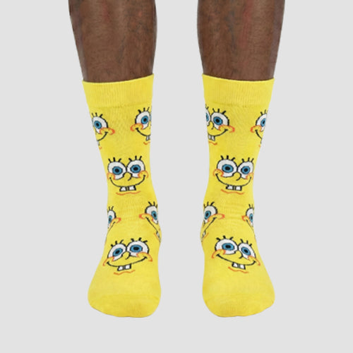 Official Sponge Bob Fun Socks 1pr in Yellow