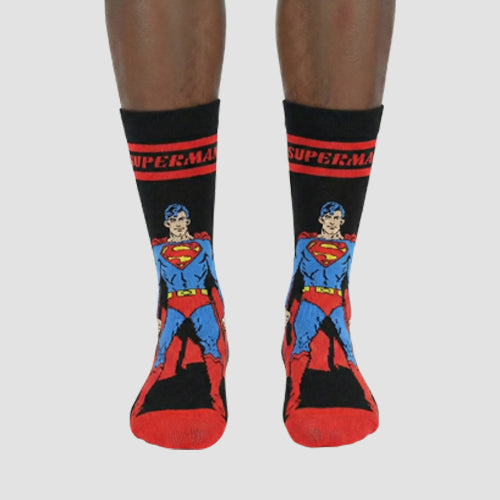 Official DC Superman Fun Socks 1pr in Black