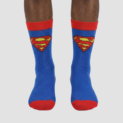 Official DC Superman Fun Socks 1pr in Blue