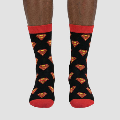 Official DC Superman Fun Socks 1pr in Red