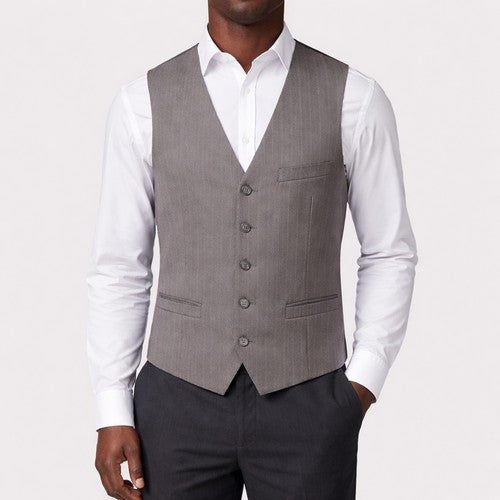 French Connection Pinstripe Waistcoat in Grey