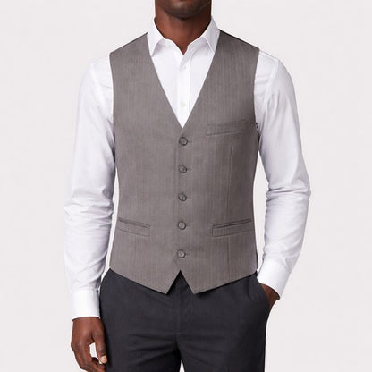 French Connection Pinstripe Waistcoat in Grey