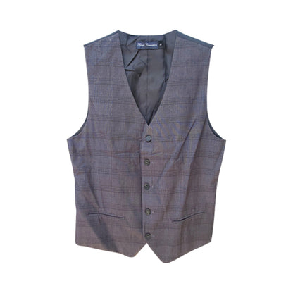 French Connection Plaid Waistcoat in Grey & Black