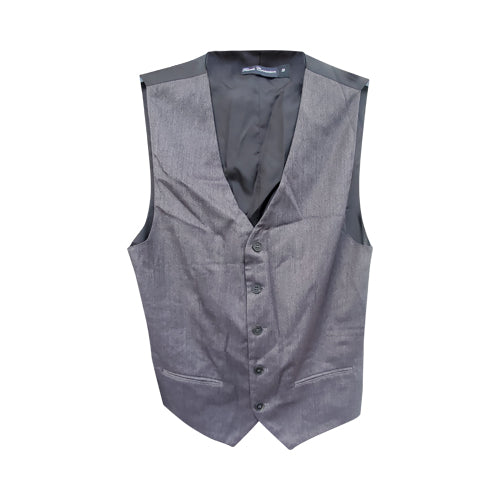 French Connection Herringbone Waistcoat in Charcoal