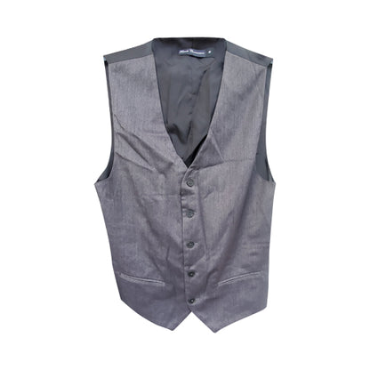French Connection Herringbone Waistcoat in Charcoal