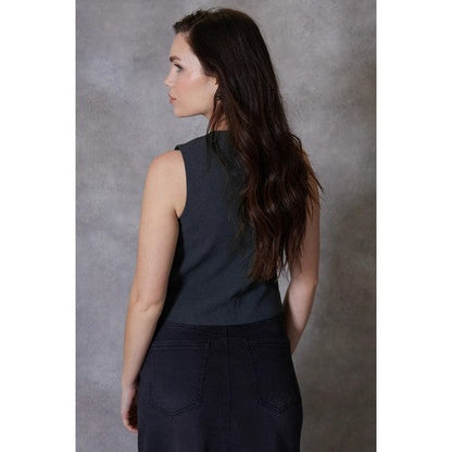 Threadbare Ladies Queen Fitted Waistcoat in Grey