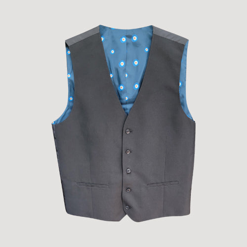 Polka Dot Motif Waistcoat in Black