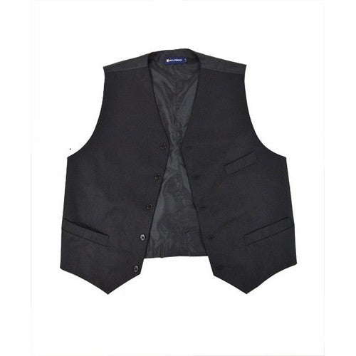 Umo Lorenzo 4-Button Twill Waistcoat Vest in Black
