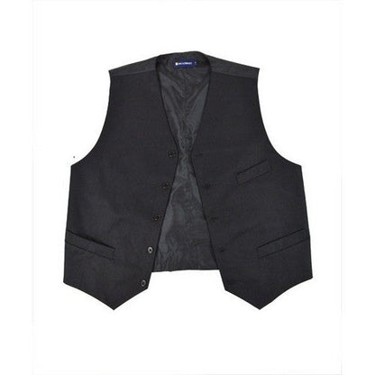 Umo Lorenzo 4-Button Twill Waistcoat Vest in Black