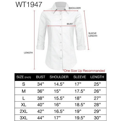 Stretch Cotton 3/4 Sleeve Shirt in Fuchsia