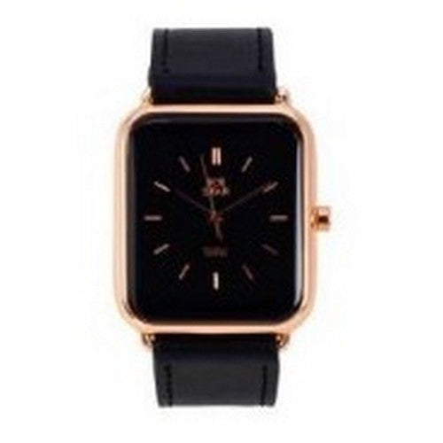 Ice Star I-Watch Roman Numeral Face Black/Rose Gold
