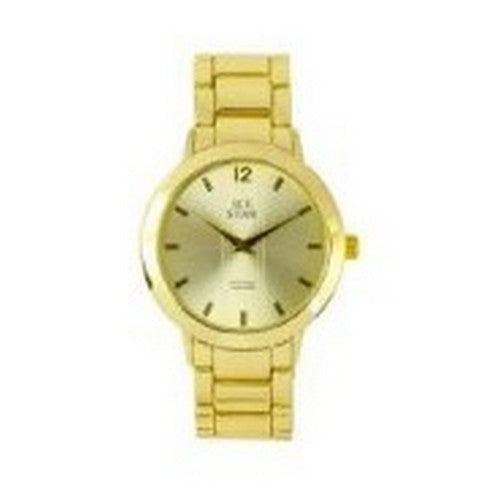 Ice Star Pinstripe Face Metal Watch Gold/Gold