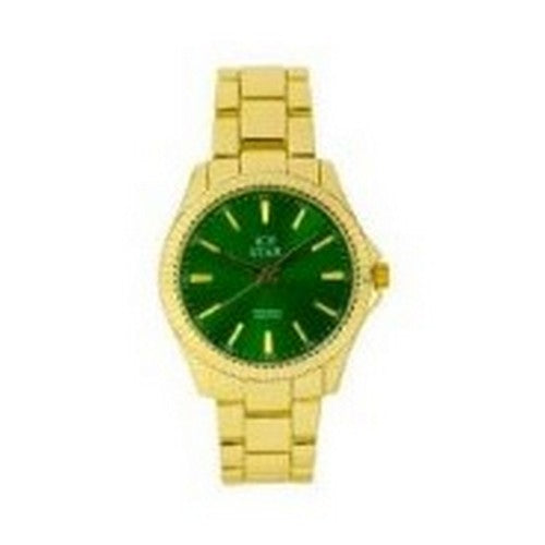 Gino Milano Large Rolie Watch Gold/Green