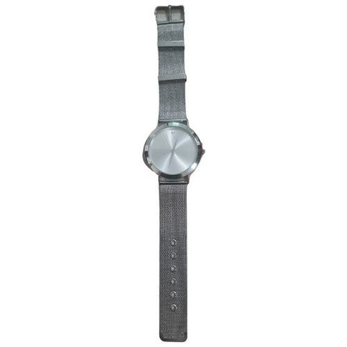 Simple Face Radoe Mesh Watch Silver