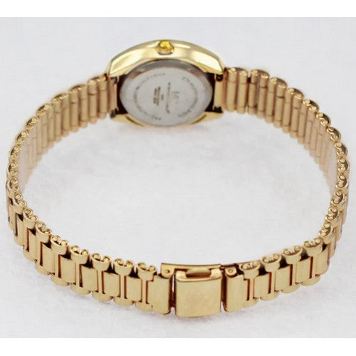 Montres Carlo Oval Face Watch in Gold & Black