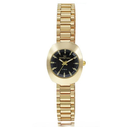 4803 Montres Carlo Oval Face Watch in Gold & Black