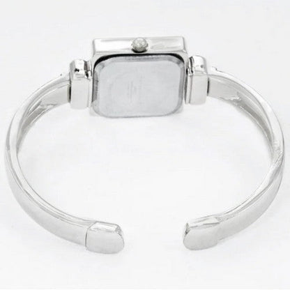 Montres Carlo Square Face Bangle Watch in Silver