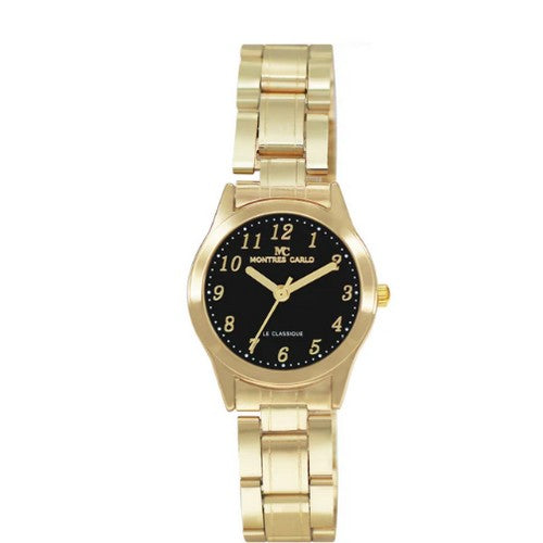 3934 Montres Carlo Metal Band Rolie Watch in Gold & Black & Gold