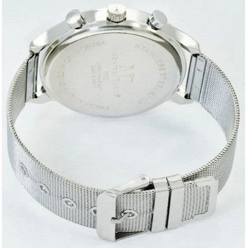 Montres Carlo Mesh Band Chrono Watch in Silver & Green