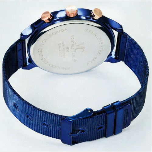 Montres Carlo Mesh Band Classic Watch in Blue