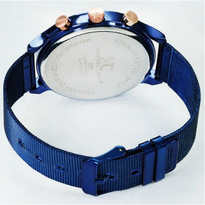 Montres Carlo Mesh Band Classic Watch in Blue