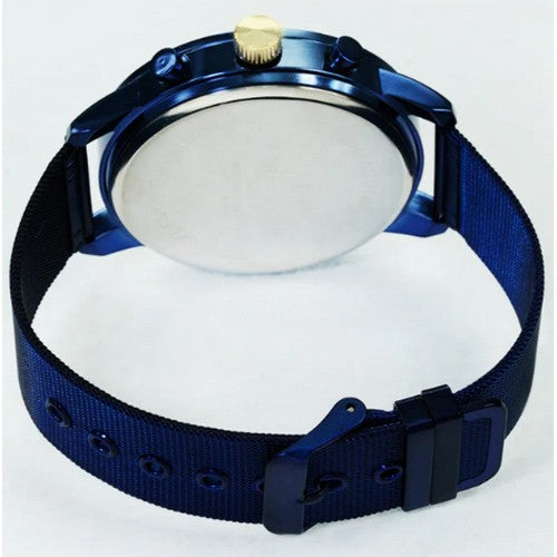 Montres Carlo Mesh Band Chrono Watch in Blue