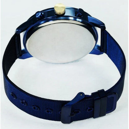 Montres Carlo Mesh Band Chrono Watch in Blue