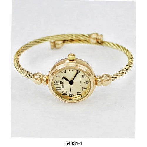 54331 Montres Carlo Wired Bangle Watch in Gold