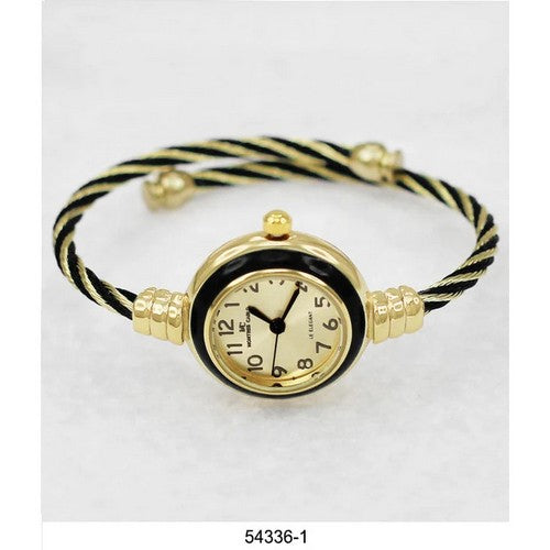 54336 Montres Carlo Wired Bangle Watch in Gold/Black