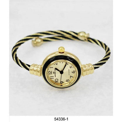 54336 Montres Carlo Wired Bangle Watch in Gold/Black