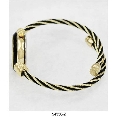 Montres Carlo Wired Bangle Watch in Gold/Black