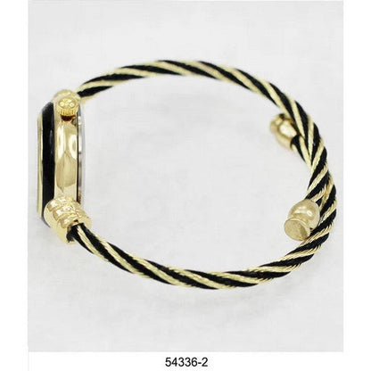 Montres Carlo Wired Bangle Watch in Gold/Black