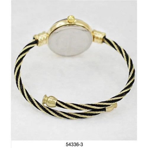 Montres Carlo Wired Bangle Watch in Gold/Black