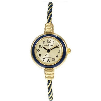 5433 Montres Carlo Wired Bangle Watch in Gold & Blue