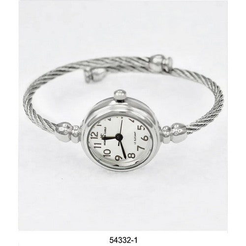 54332 Montres Carlo Wired Bangle Watch in Silver