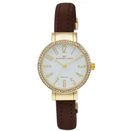 52504 Leather Cuff Watch in Brown