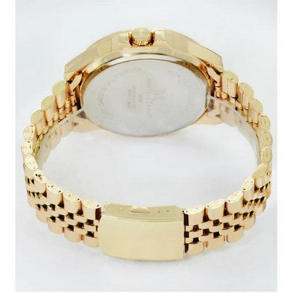 Montres Carlo Stainless Steel Blinged Out Relic Watch in Two Tone