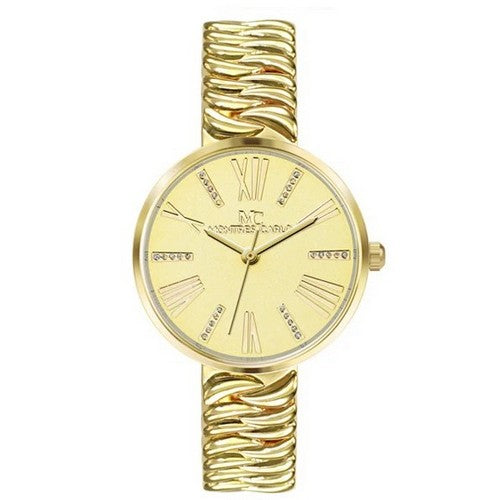 5678 Montres Carlo Swirl Link Bracelet Watch in Gold