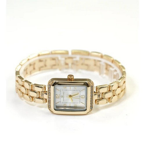 Montres Carlo Rhinestone Bracelet Watch in Gold